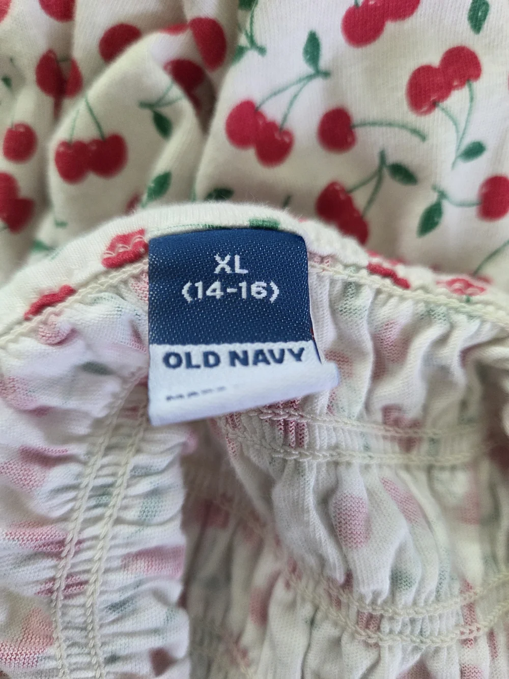 Old Navy White Sundress with Red Cherry Print Size XL 14-16